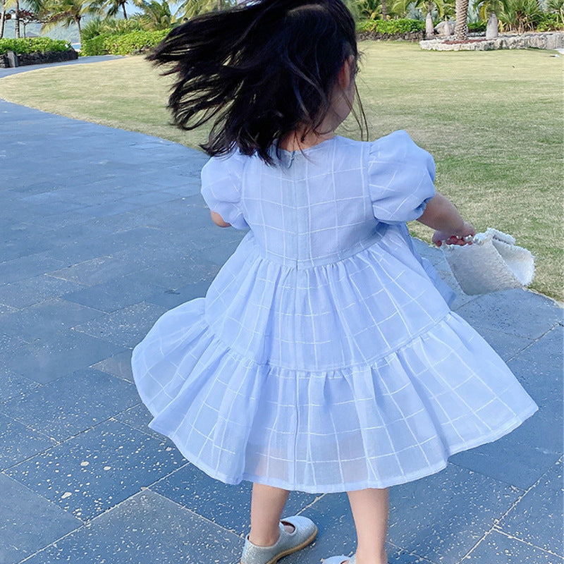 Light Blue Puffy Dress and Bubble Sleeves