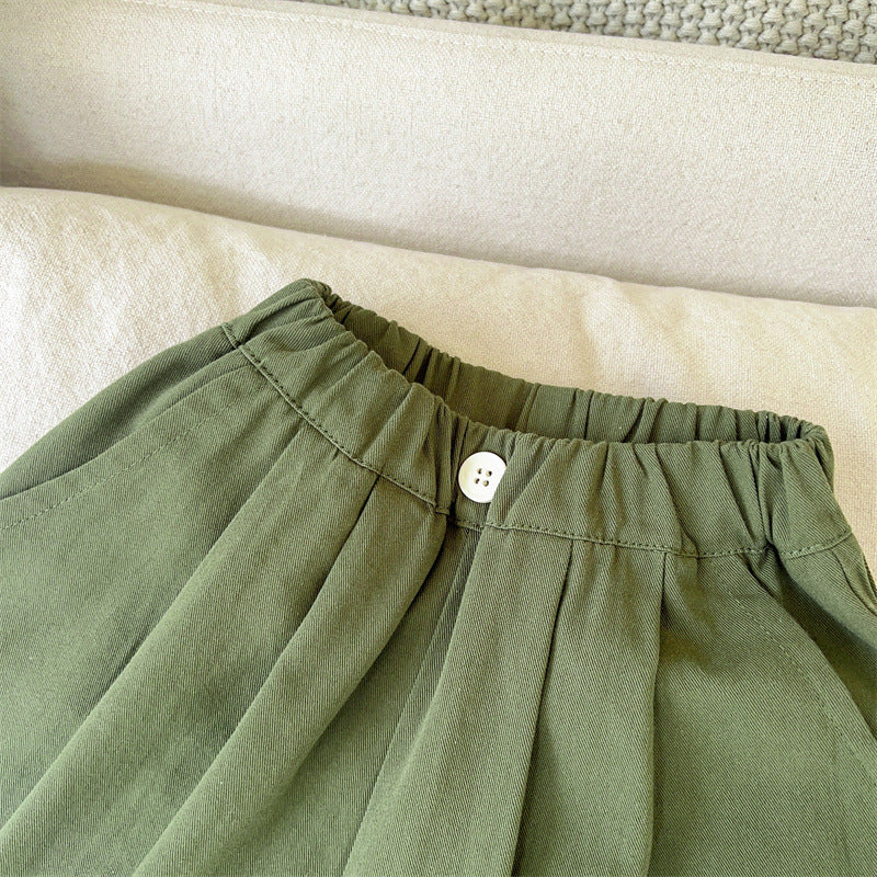 Boys and Girls Military Green Pants