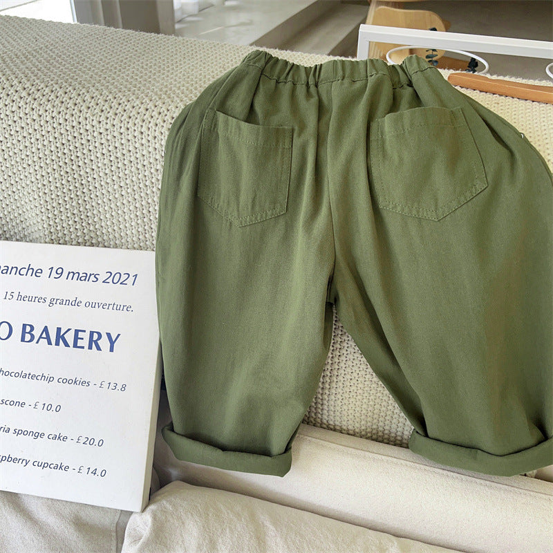 Boys and Girls Military Green Pants