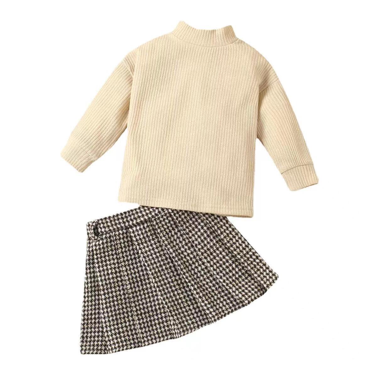 Cute Long Sweater Top and Skirt set