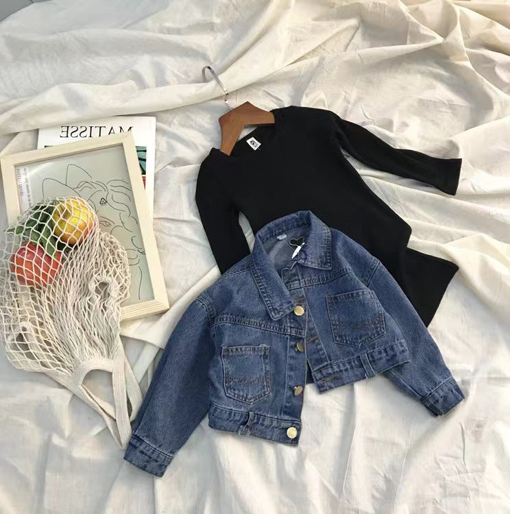 Jean Jacket and Black Dress set