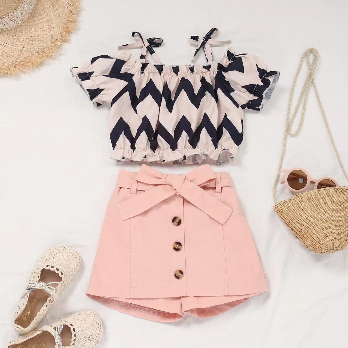 Peach Short and Crop Top set