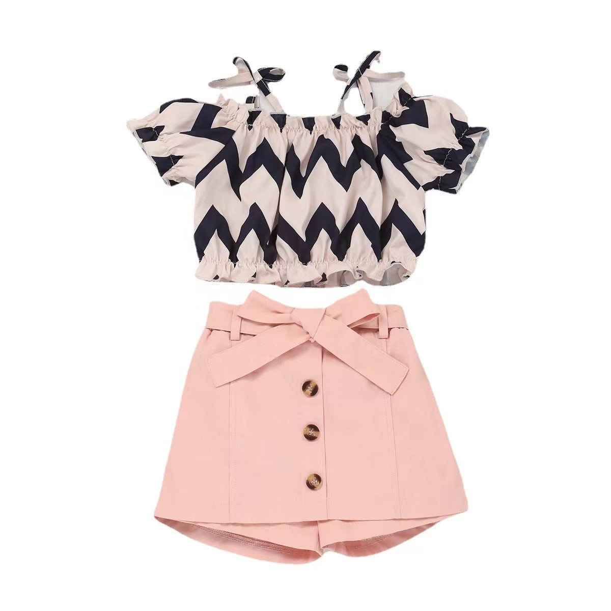 Peach Short and Crop Top set