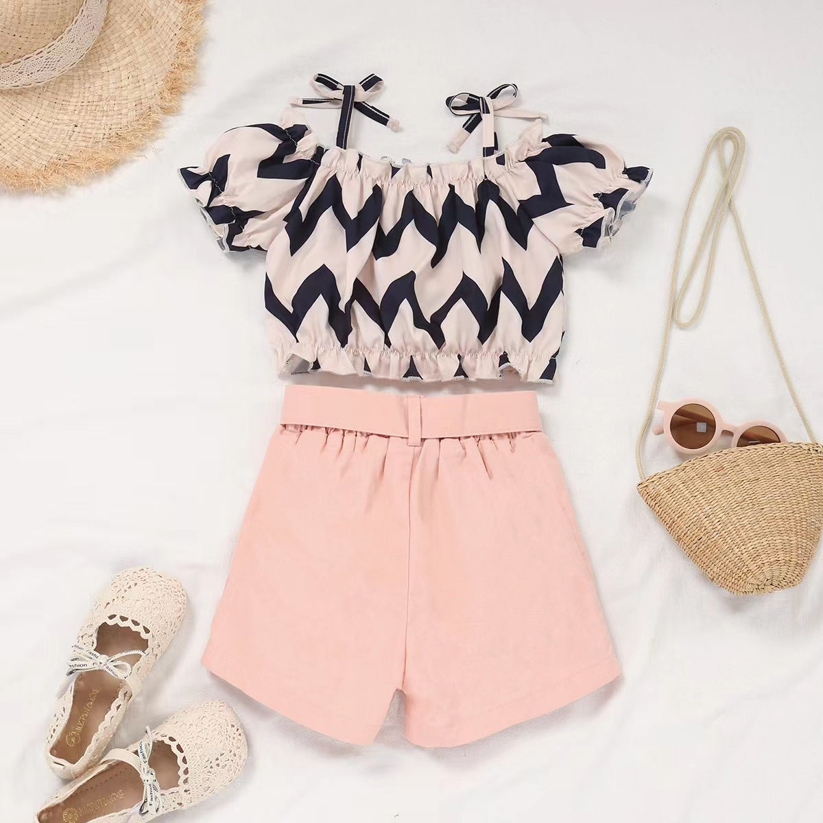 Peach Short and Crop Top set